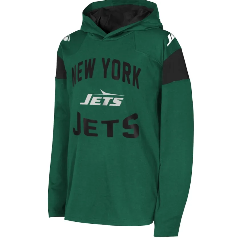 T-Shirts|Kids^New York Jets Youth Green The Champ Is Here Retro Long Sleeve Hoodie T-Shirt