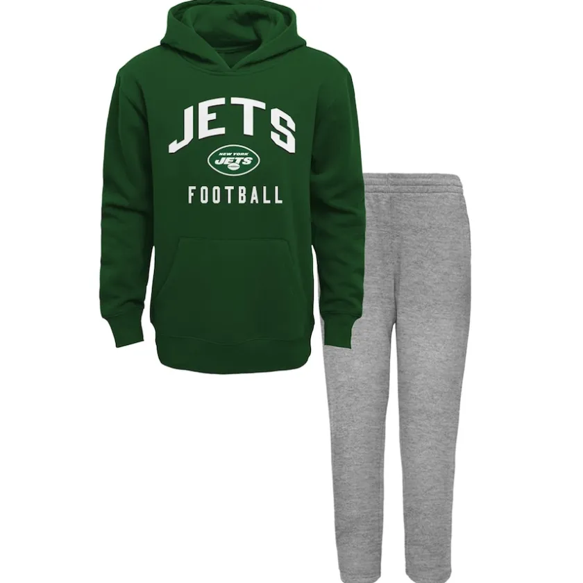 Rompers|Shorts & Pants^New York Jets Youth Green/Heather Gray Play By Play Lightweight Pullover Hoodie & Fleece Pant Set