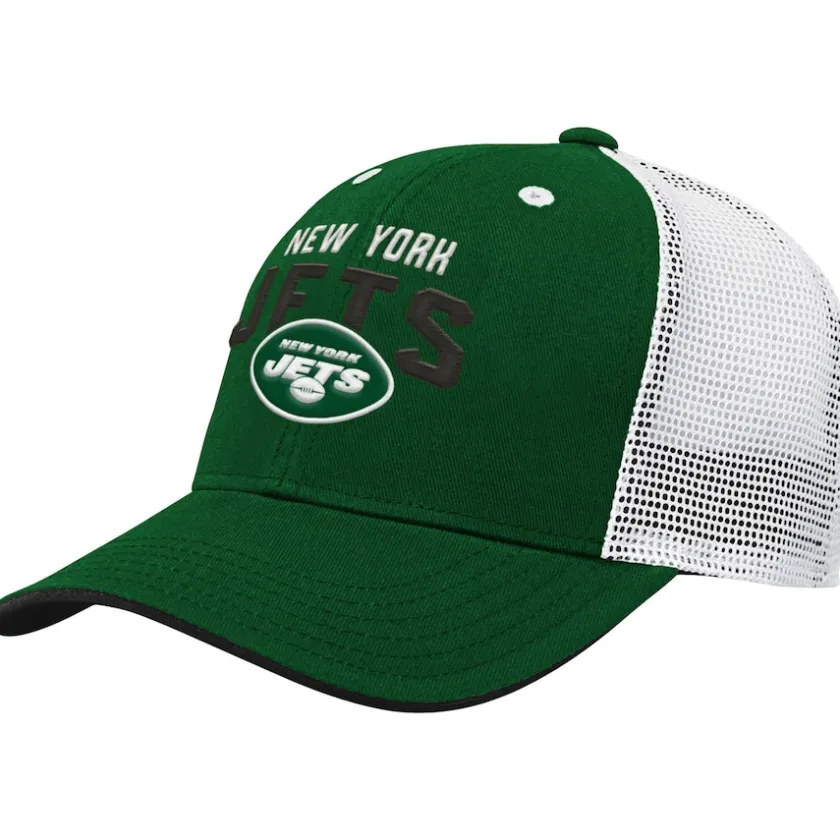 Hats|Kids^New York Jets Youth Green/White Core Lockup Adjustable Hat