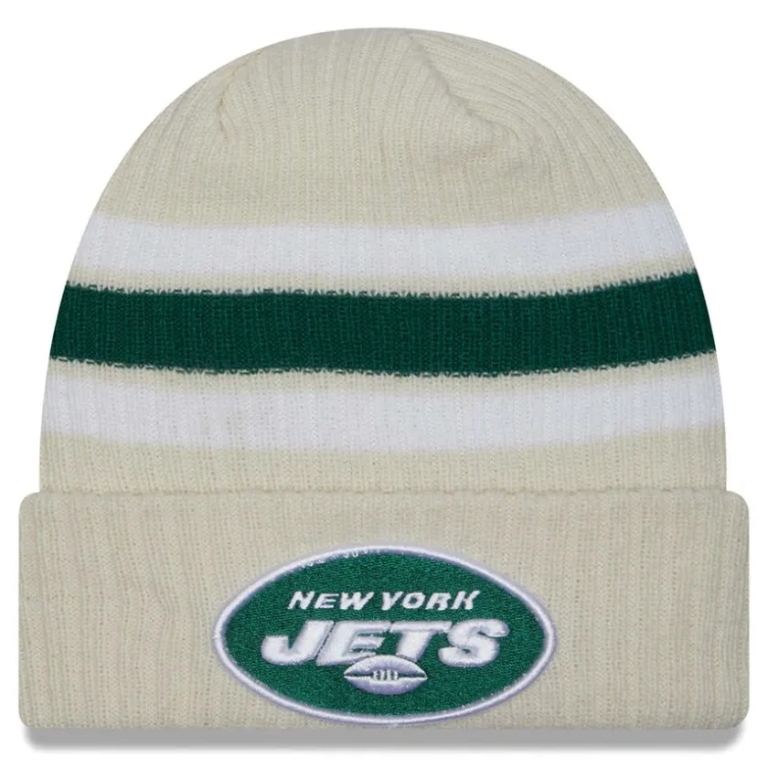 Hats|Kids^New York Jets Youth New Era White Vintage Cuffed Knit Hat