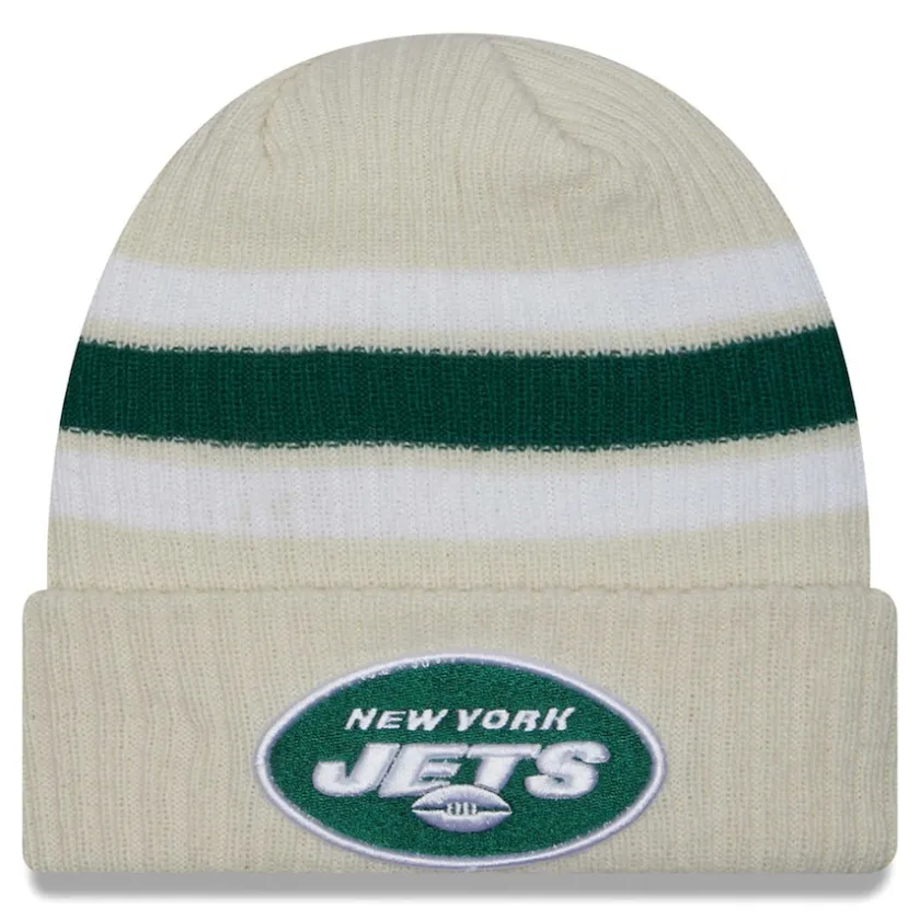 Hats|Kids^New York Jets Youth New Era White Vintage Cuffed Knit Hat