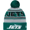Hats|Kids^New York Jets Youth New Era Green Main Cuffed Knit Hat With Pom