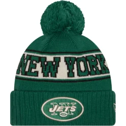 Hats|Kids^New York Jets Youth New Era Kelly Green Retro Cuffed Knit Hat With Pom