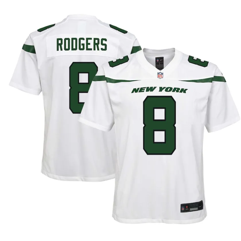 Jerseys|Kids^New York Jets Youth Nike Aaron Rodgers White Game Jersey
