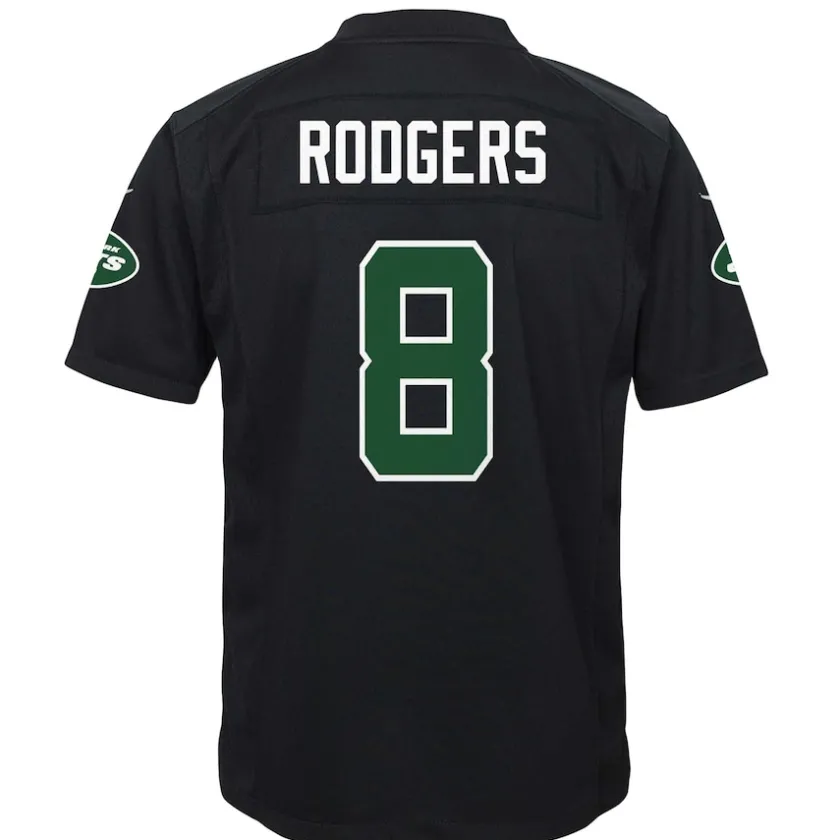 Jerseys|Kids^New York Jets Youth Nike Aaron Rodgers Black Game Fashion Jersey