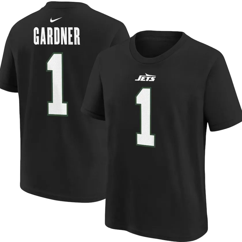 T-Shirts|Kids^New York Jets Youth Nike Ahmad Sauce Gardner Black Player Name & Number T-Shirt