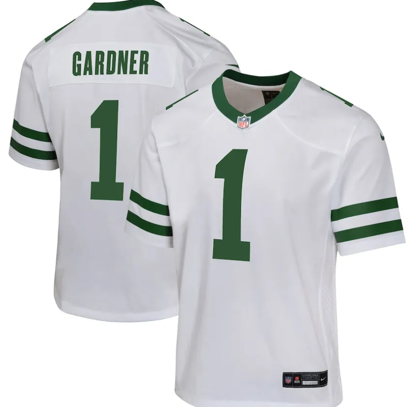 Jerseys|Kids^New York Jets Youth Nike Ahmad Sauce Gardner Legacy White Game Jersey