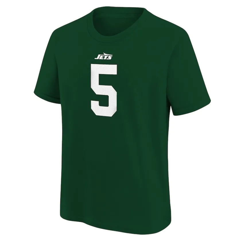 T-Shirts|Kids^New York Jets Youth Nike Garrett Wilson Green Player Name & Number T-Shirt