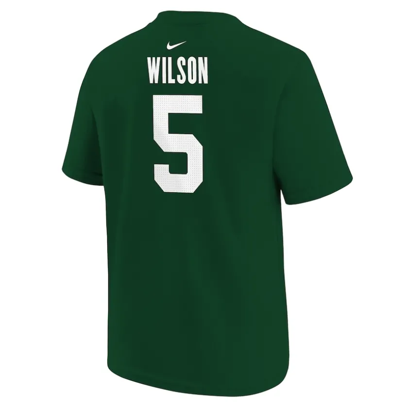T-Shirts|Kids^New York Jets Youth Nike Garrett Wilson Green Player Name & Number T-Shirt