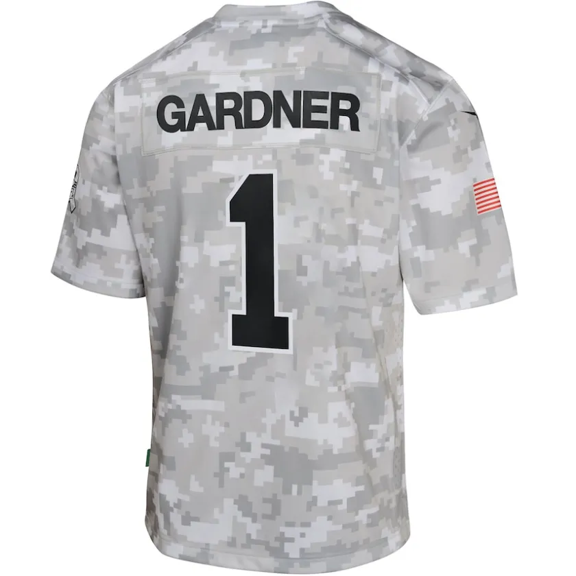 Jerseys|Kids^New York Jets Youth Nike Sauce Gardner Arctic Camo 2024 Salute To Service Game Jersey