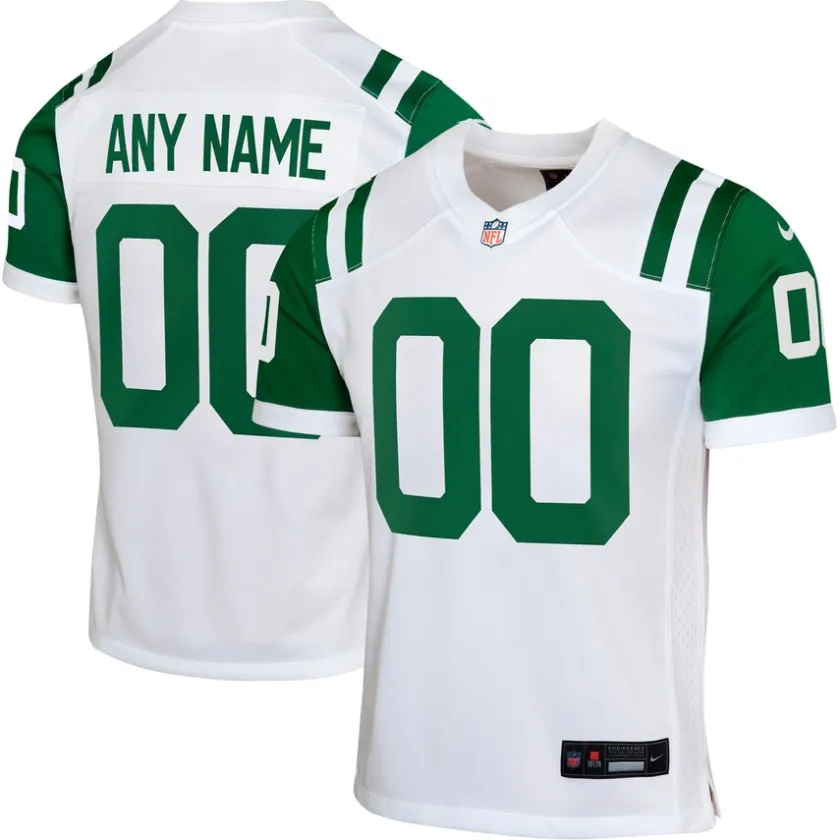 Jerseys|Kids^New York Jets Youth Nike White Classic Alternate Custom Replica Jersey
