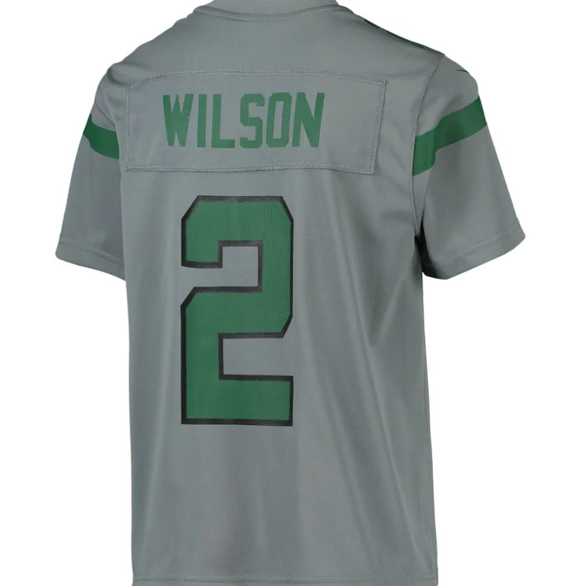 Jerseys|Kids^New York Jets Youth Nike Zach Wilson Gray Inverted Team Game Jersey