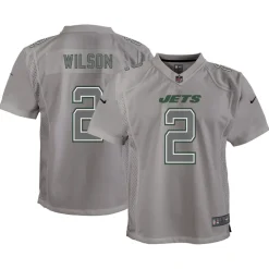 Jerseys|Kids^New York Jets Youth Nike Zach Wilson Gray Atmosphere Game Jersey