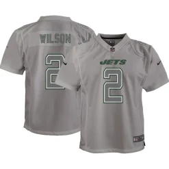 Jerseys|Kids^New York Jets Youth Nike Zach Wilson Gray Atmosphere Game Jersey