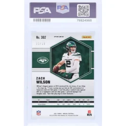 Trading Cards^New York Jets Zach Wilson 2021 Panini Mosaic Pink Fluorescent #302 #3/10 PSA Authenticated 10 Rookie Card